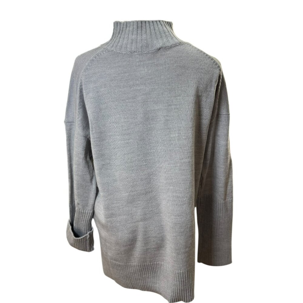 DKNY Jeans “New York” Gray Mock Neck Sweater Women’s Size S NWT | Cozy Pullover - Picture 5 of 8